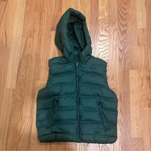 Zara Boys Green Hooded Puffer Vest Water Repellent 6/7 (120)
